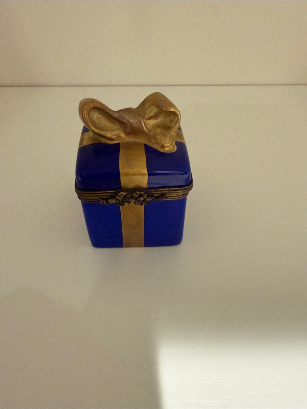 Limoges Cobalt Blue and Gold Bow Gift Box - Women Accessories